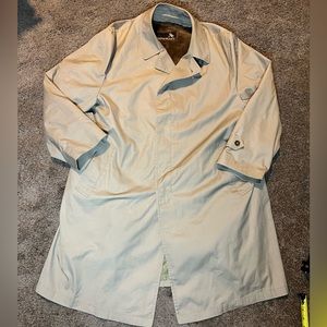 Vintage Gleneagles khaki lined overcoat ~48R trench coat